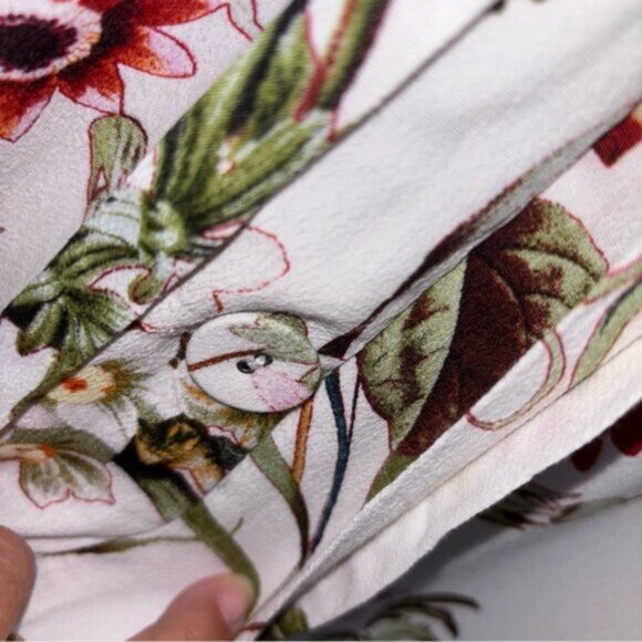 Vici Women’s Medium Multicolour Floral Blouse Top Shirt with Tie Buttons - Picture 8 of 10